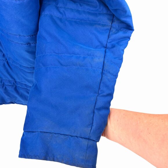 ADIDAS UNIVERSITY OF KANSAS JAYHAWKS ROYAL BLUE HOODED PARKA PUFFER JACKET - 3XT - Picture 6 of 9